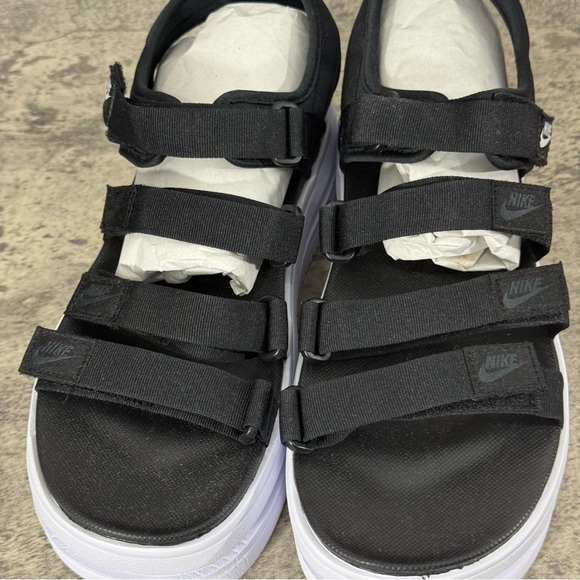 NEW Nike Icon Classic Platform Sandals Women 12 Black/White - Picture 6 of 11